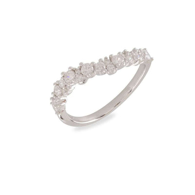 Vilmas Champagne Ring "Sparkle Wave" Sterling Silber Rhodiniert Zirkonia Weiß - My Fine Jewellery