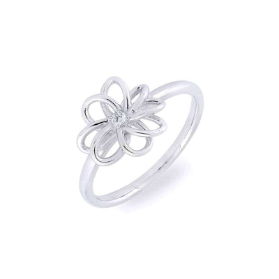 Vilmas Ring Silber "Blossom" – dünner Silberring mit Blume - My Fine Jewellery